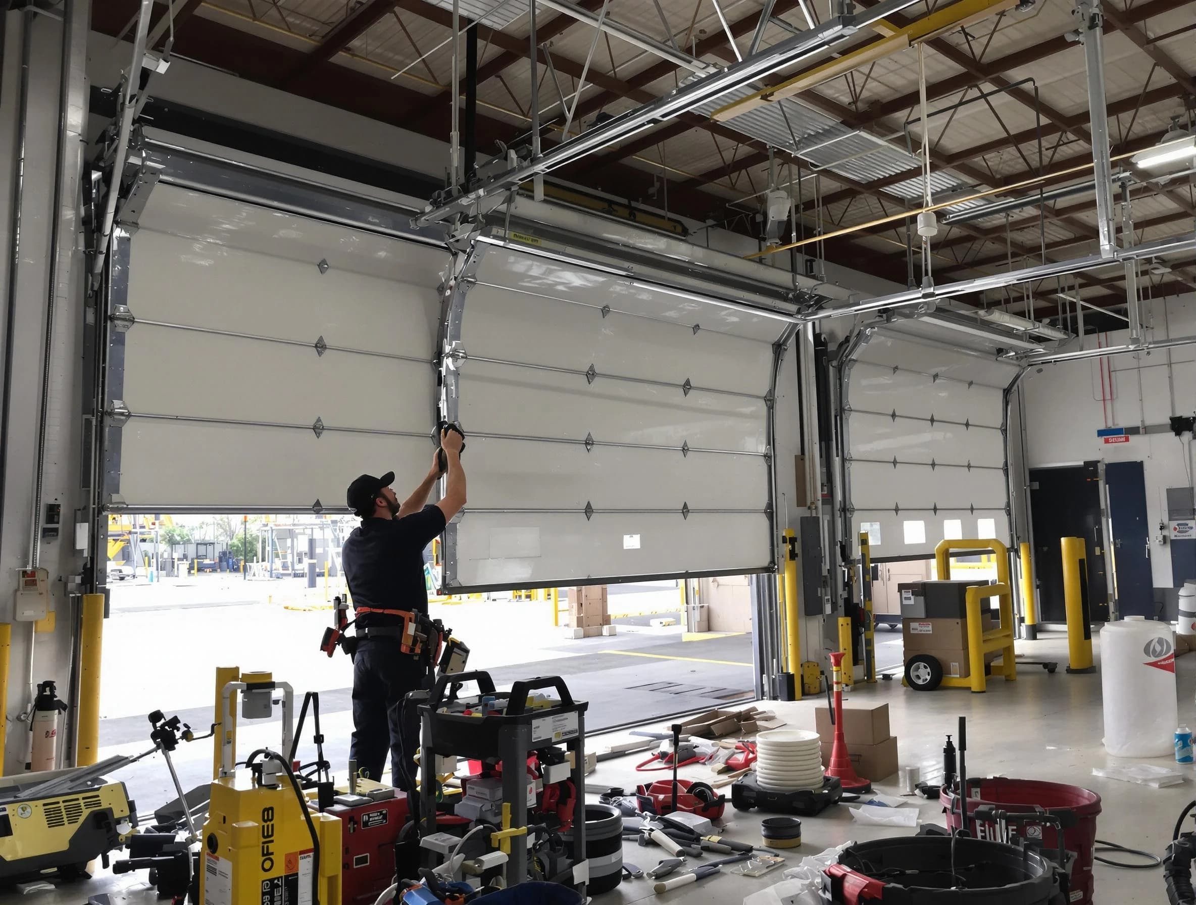 Spanish Fork Garage Door Repair technician performing commercial garage door repair in Spanish Fork
