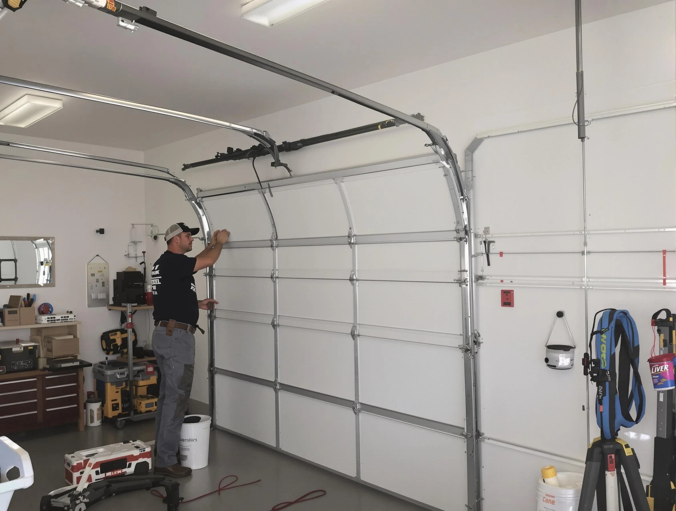 Spanish Fork Garage Door Repair team installing new garage door in Spanish Fork
