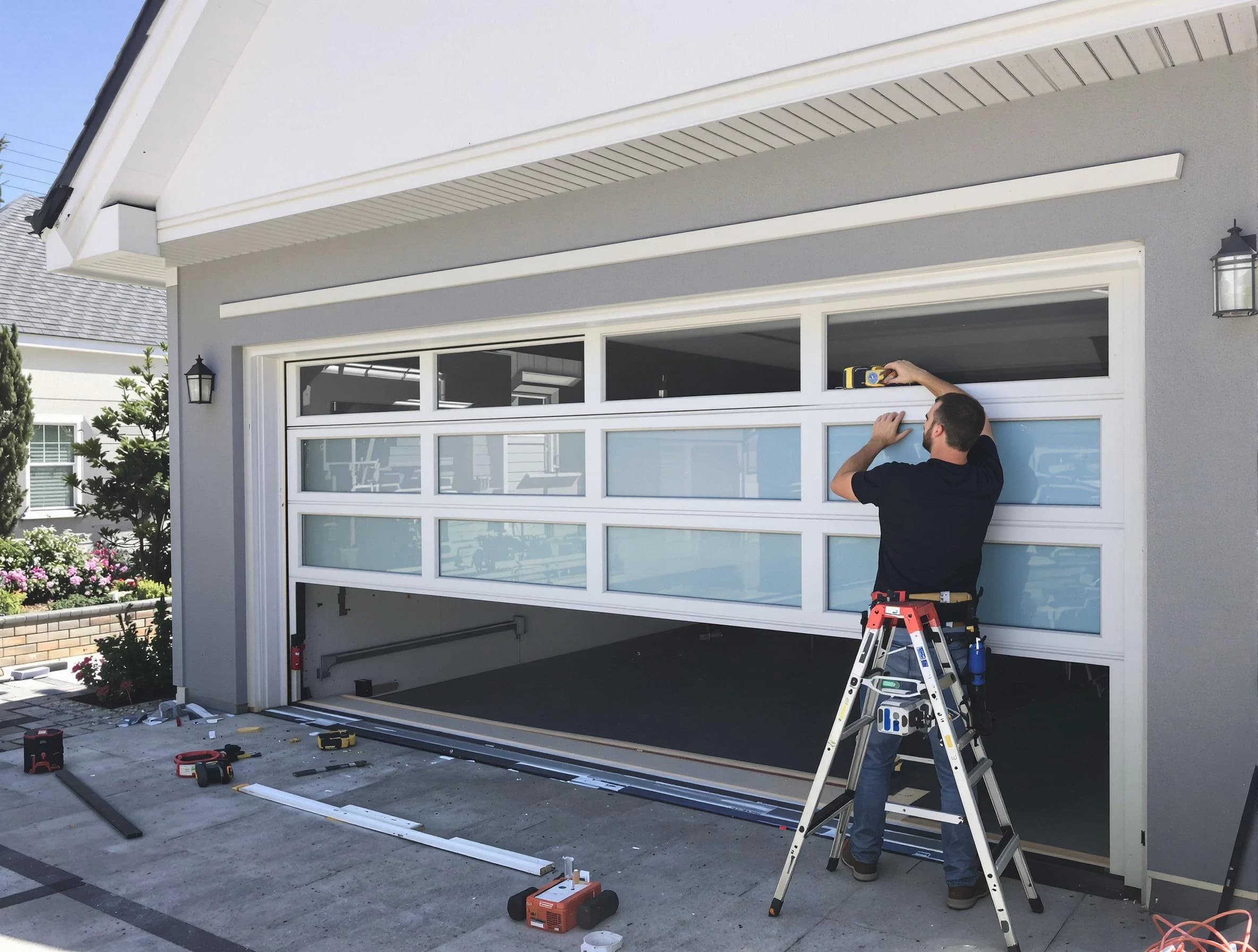 Spanish Fork Garage Door Repair team performing garage door replacement in Spanish Fork