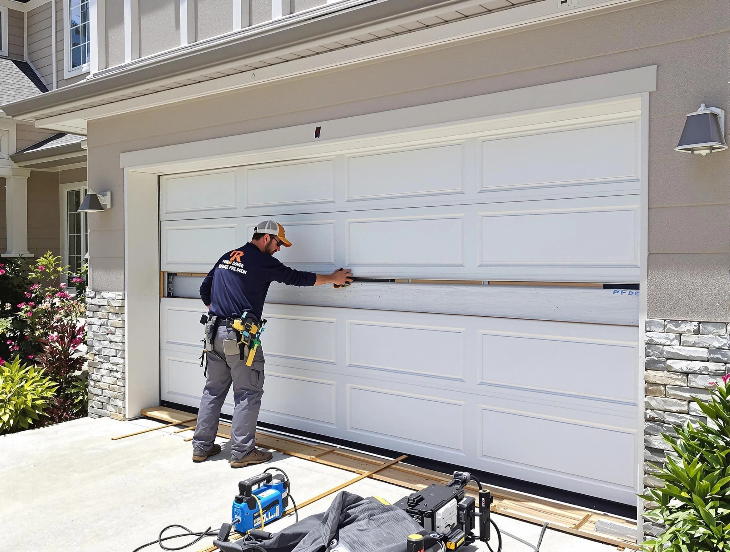 Spanish Fork Garage Door Repair team performing complete garage door replacement at Spanish Fork residence